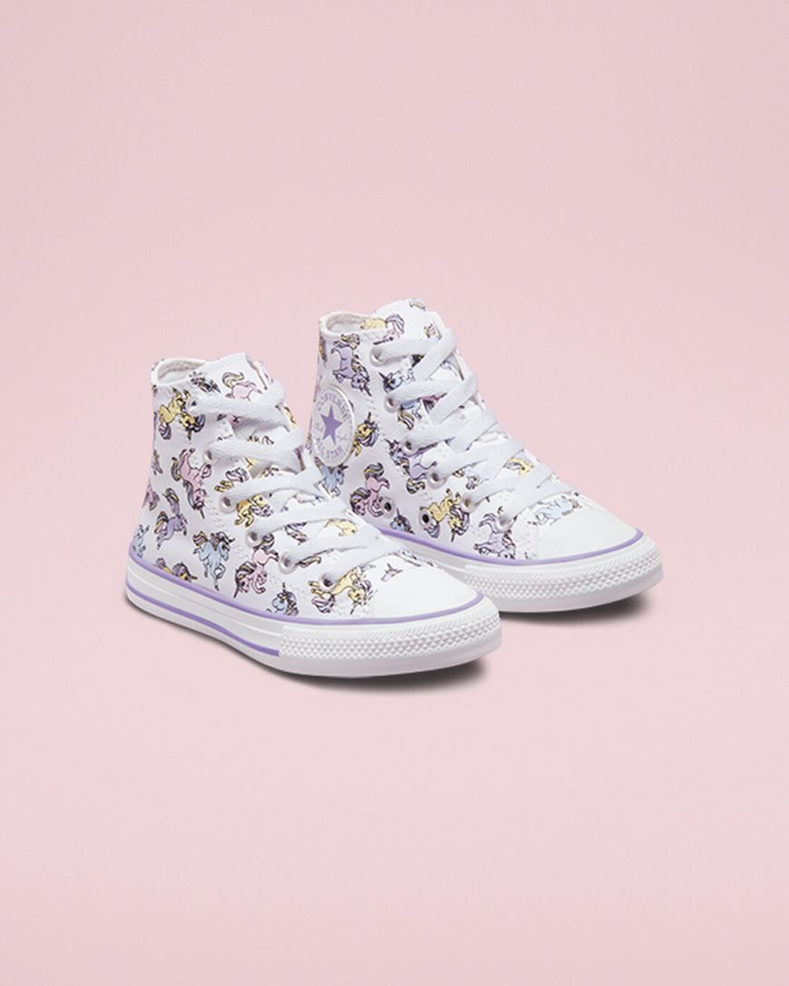 Zapatillas Altas Converse Chuck Taylor All Star Unicorns Niña Blancas Gris Moradas | PE W8E752